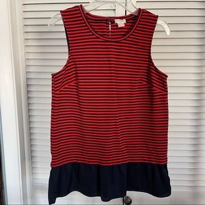 J. Crew factory striped peplum hem tank